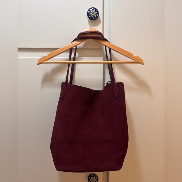 The Shopper Tote - Burgundy Suede Women’s Bag - Picture 6 of 6
